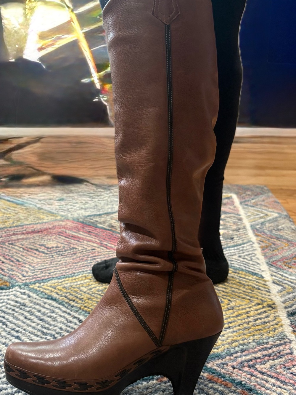 Cole Haan Brown Tall Leather Heeled Boots